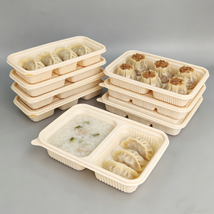 Boîtes à emporter compostables très résistantes, fabriquées à partir d'amidon de maïs naturel, parfaites pour les restaurants - Product Image 1