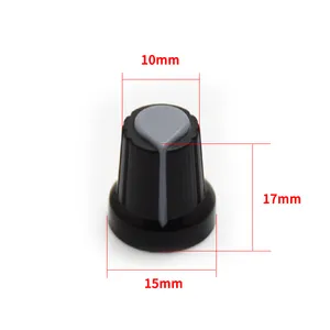 Bouton mitigeur pour haut-parleur bluetooth 15x17mm, contrôle du Volume, trou de 6mm, en plastique rouge