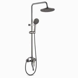 Ensemble de douche mural en cuivre chromé <span class=keywords><strong>à</strong></span> trois vitesses avec jets pluie et massage, tête de douche supérieure - Product Image 1