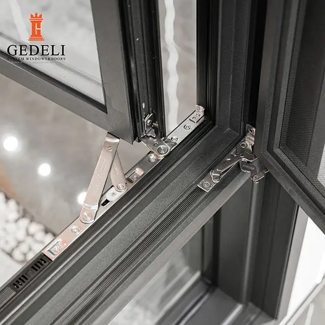 GEDELI Hochwertiges schwarzes Aluminiumlegierungs-Rüstwerk belüften Wärmedämmung Fenster doppelt verglaste Rüstungsfenster
