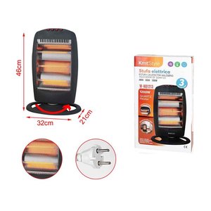 * Presa * riscaldatore elettrico rotante AC220-240V in plastica 3 livelli di riscaldamento 400/800/1200W protezione da surriscaldamento - Product Image 3