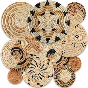 11 paniers muraux en jonc de mer de style bohème, motif nature morte. Décoration de maison de campagne pour <span class=keywords><strong>cuisine</strong></span> et salon. Rétro - Product Image 1