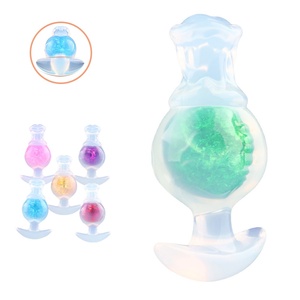 CF-P9136 Anal Beginners Glass Ball Butt Plug Soft Silicone Vagina Butt Insertion Sexy Toy Stimulate Fun Unisex Sex Toy Wholesale - Product Image 1