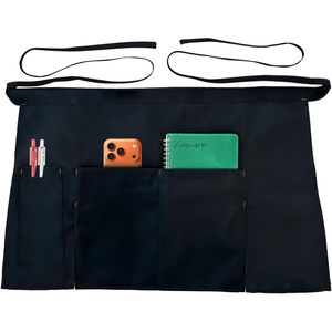 FOXA Waist Apron 3 Pockets Cotton Unisex Restaurant <b>Bar</b> Server Apron - Product Image 1