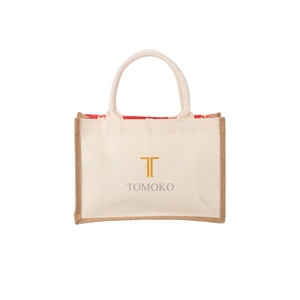 Sac fourre-tout en jute et lin pour le shopping, écologique, réutilisable, avec fermeture à bouton, design personnalisé, pour épicerie, blanchisserie, usage promotionnel, long - Product Image 1
