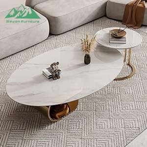 Mesa <span class=keywords><strong>de</strong></span> <span class=keywords><strong>Centro</strong></span> Moderna <span class=keywords><strong>de</strong></span> Lujo Wayon con Base Geométrica Única para Sala <span class=keywords><strong>de</strong></span> Estar <span class=keywords><strong>de</strong></span> Villa - Product Image 1