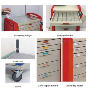 Chariot en plastique ABS de <span class=keywords><strong>diagnostic</strong></span> et d'injection de médicaments avec la roue pour l'hôpital et la clinique Infirmière Snsek-STT850 modèles étroits - Product Image 5