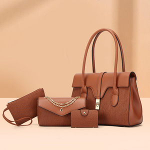 Nouvel ensemble de quatre sacs fourre-tout et sacs à bandoulière/à porter croisé pour femmes, tendance, avec chaînes, grande capacité, fermeture éclair - Product Image 2