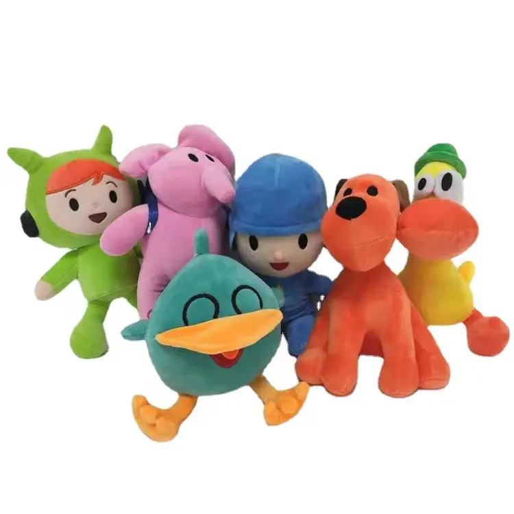 2022 Wholesale Cute Cartoon Anime Pocoyoo Plush Toys for Children Gifts Soft TV Figure Duck Elephant Dog Stuffed Doll Plushies