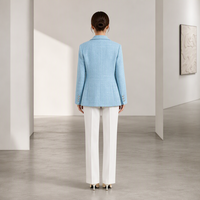 Manteau de costume pour femme XS-L, printemps, polo à manches longues, double boutonnage, col cranté, tissu tissé
