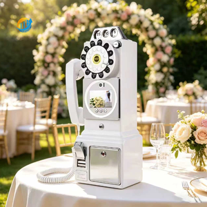 Téléphone filaire vintage 1080P avec fonction livre d'or vidéo, couleurs blanc, noir, rouge, pour mariages, anniversaires et événements populaires - Product Image 1