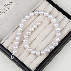 สร้อยคอมุกน้ำจืดทำมือ ขนาด 12-13 มม. ลูกปัดเอดิสัน วัสดุ DIY แสงสว่างดี มีตำหนิเล็กน้อย ขายส่ง - Product Image 1