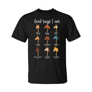 Camiseta con diseño de caballo de juguete para niñas, con la frase 'God Saying' - Product Image 2