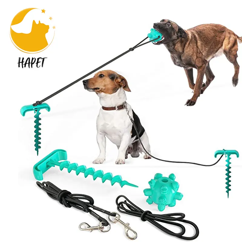 Outdoor Chiodo Sulla Terra Forte DogTraction Corda Morso di Cane Giocattolo Portatile Guinzaglio Del Cane Palla Che Rimbalza Cane Chew Tug Giocattoli