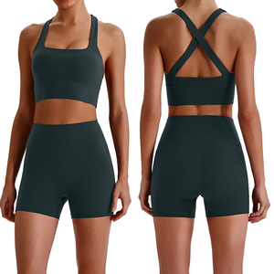 Ensemble <span class=keywords><strong>de</strong></span> yoga 2 pièces effet seconde peau, soutien-gorge <span class=keywords><strong>de</strong></span> <span class=keywords><strong>sport</strong></span> dos croisé et legging <span class=keywords><strong>de</strong></span> yoga, séchage rapide, extensible dans les quatre sens, en Nylon/Spandex, pour le <span class=keywords><strong>sport</strong></span> et la gym - Product Image 2