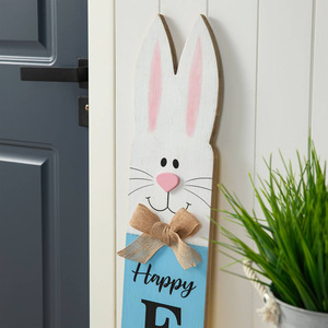 Amazonian Easter Doorway <b>Wooden</b> <b>Sign</b> Vertical Porch Hanging Bunny Welcome Wall Decor Home Decorative Wood <b>Sign</b> - Product Image 4