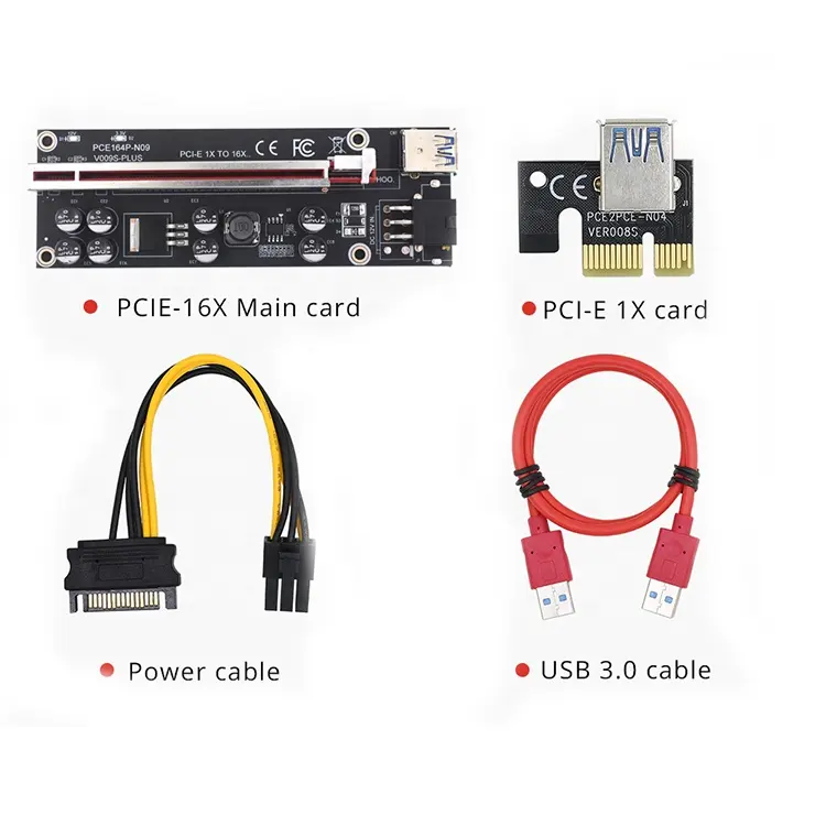 Adaptateur PCI Express pour carte d'alimentation de câble USB 3.0, VER009S PCI-E, 1X à 16X LER, ouvreur de carte VER 009S 009s, PCI Express, VER009S Plus