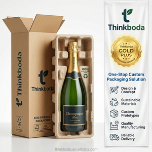 Caja Rígida de Pulpa Moldeada con Diseño Artístico Exclusivo para Vino, Estilo Destilería <span class=keywords><strong>Premium</strong></span>, Contenedor de Almacenamiento y Regalo - Product Image 1