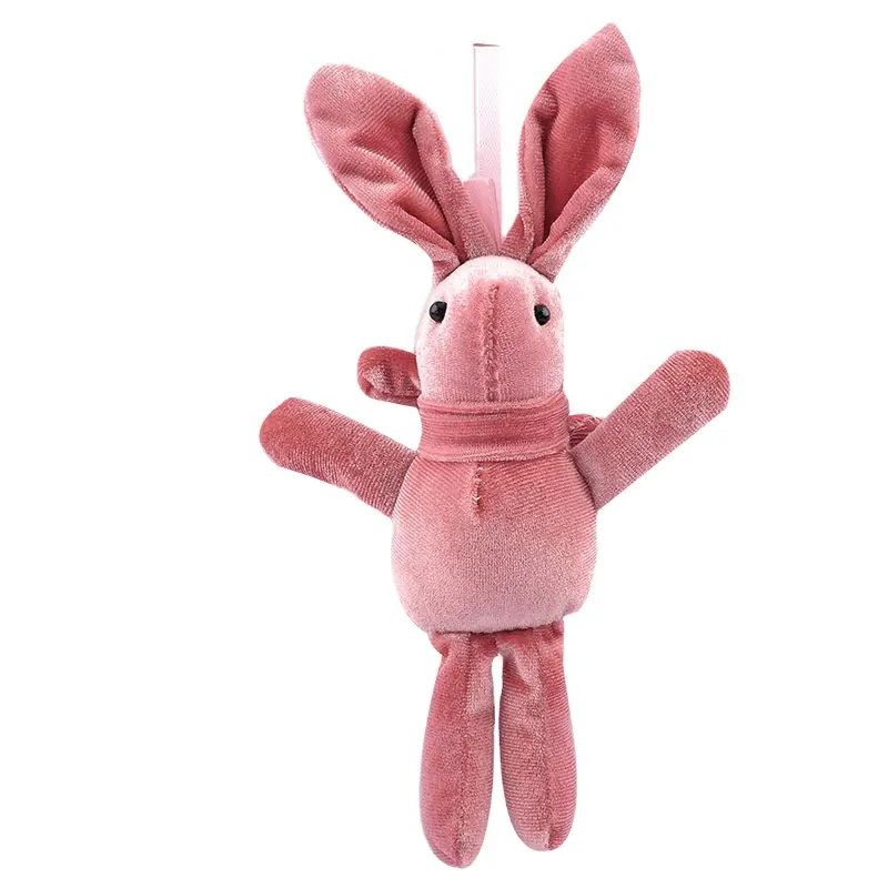 Hot Selling South Korean Velvet Bunny Stuffed Rabbit Key Chain Doll Valentine Day Accessories Plush Toy Pendant Rabbit