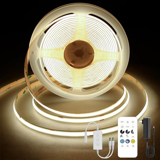 High CRI 90 COB Strip Light 10W 28/28 Copper Electroplated Double-Sided Board DC24V 90-100 LM/W Cuttable IP20 Flexible Dimmable
