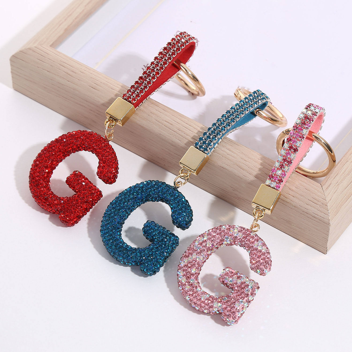 Portachiavi Con Lettera E Cristalli - Regalo Carino Per Donna, Amica, Sorella - Personalizzabile - Foto 14