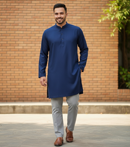 Kurta Pijama Legan de Algodón TR Liso Étnico para Fiesta, Diseño Moderno en Cuello y Mangas para Hombre, Colección Raya Fashion 2025 - Product Image 4