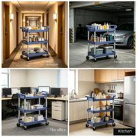 Chariot de transport multifonctionnel commercial haute capacité pour articles, véhicule de service silencieux épaissi pour chambre d'hôtel