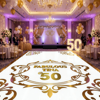 Autocollants de sol en PVC de luxe détachables de petite taille (10 pieds x 10 pieds) pour mariage, danse, fête d'anniversaire, avec lettres, dates et fleurs personnalisées