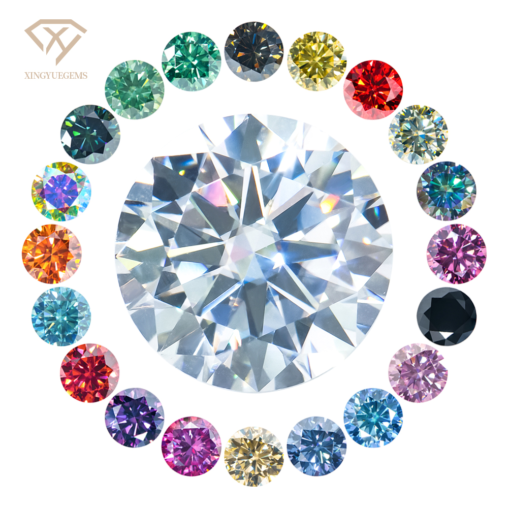 Vente en gros de nouvelles pierres précieuses vvs1 gra certifiées champagne rouge vert rose gris noir couleur mossanite moissanite diamant pierre libre