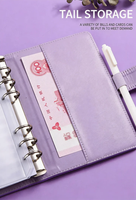 Carpeta de Presupuesto A6 con Cubierta de Corazón Morado, 12 Bolsillos, 12 Hojas de Presupuesto, 21 Pegatinas de Cuadrícula, Kit Completo de Organización de Finanzas