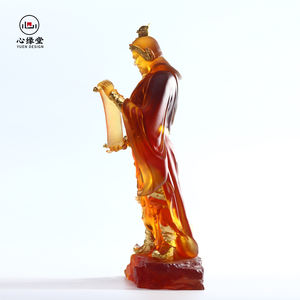 تمثال بوذا من الكريستال المنحوت يدويًا للتأمل وديكور المنزل وزينة الفنغ شوي ومجموعة الفنون - Product Image 5