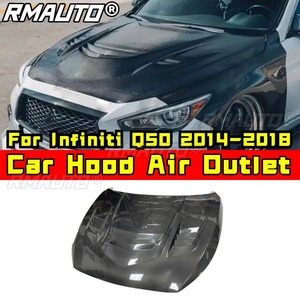 Couverture de moteur de voiture aspect fibre de carbone véritable pour Infiniti Q50 2014-2018, kit carrosserie, accessoires auto - Product Image 2