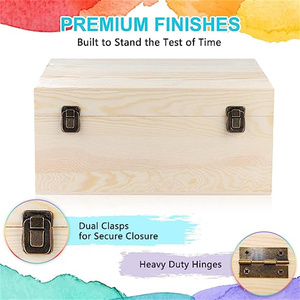 Scatola in <span class=keywords><strong>Legno</strong></span> Grezzo con Chiusura a Scatto, Contenitore Naturale Fai-da-Te per Decorazioni Rustiche - Product Image 5