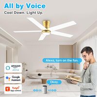 Ventilateur de plafond à cinq pales en bois pour bureau à domicile Conception silencieuse à faible bruit pour l'intérieur Télécommande pour le salon Alimentation électrique