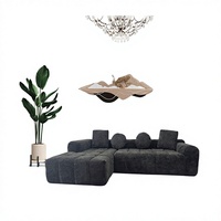 Maßgefertigtes Wohnzimmer-Sofa-Set mit Schwammfüllung, Hochdichte Weiße Stoff-Eckcouch, Schwarze Couch für Hotelgebrauch