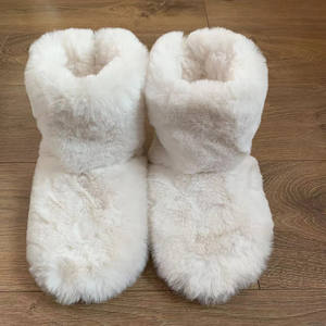 Women's Ladies High Quality Fuzzy Fluffy Plush Warm Indoor Home Cozy <strong>Sherpa</strong> Lined Anti-slip Slipper <strong>Boots</strong> - Product Image 2