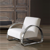 Fauteuil inclinable moderne de luxe en acier inoxydable et tissu velours, pour salon, chambre à coucher, mobilier de maison, canapé de loisirs de haute qualité
