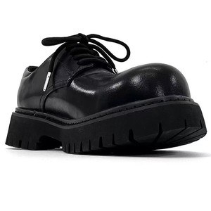 Zapatos Oxford de Cuero Negro con Punta Redonda, Cordones y Suela de Goma, Calzado Casual para Hombre para Todas las Temporadas - Product Image 3