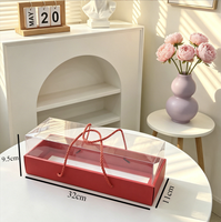 Boîte à bento transparente rose fantaisie avec séparateurs pour fleurs, produits de boulangerie, aliments, emballage pour le thé de l'après-midi