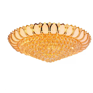 Lustre <span class=keywords><strong>de</strong></span> plafond avec perles <span class=keywords><strong>de</strong></span> cristal et pompons, décoration pour restaurant, salon, motif lotus bleu, style bol <span class=keywords><strong>de</strong></span> trésor - Product Image 3