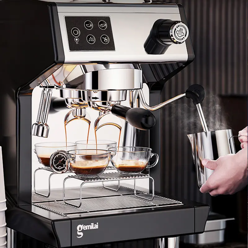 Pembuat Espresso Pembuat Komersial Espresso 15 Abr, Mesin Kopi Grup Tunggal Otomatis Pompa Susu Harga Rendah untuk Kafe, Mesin Espresso 15 Abr