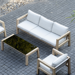 Juego de Sofás para Exteriores J&M, Estructura de Aluminio, Asientos de Tela, Diseño Tropical Ecológico para Jardín, Terraza, Villa, Sala de Estar, Parque - Product Image 3
