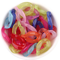 50pcs 25mm taille coloré Transparent acrylique chaîne fermoirs pour bricolage boucle d'oreille pendentif bijoux résultats et composants accessoires