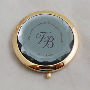 Compact Gold Round Ladies Portable Crystal Mirror Elegant Cosmetic Product Gift for Ladies for Promotional Purposes