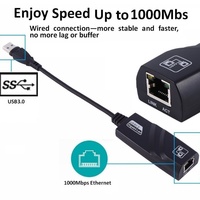 Convertidor USB3.0 Gigabit Ethernet, USB Tipo C a RJ45, Puerto de Red de 1000Mbps, Sin Controlador, para PC, Laptop, TV Box, Teléfono, Tablet