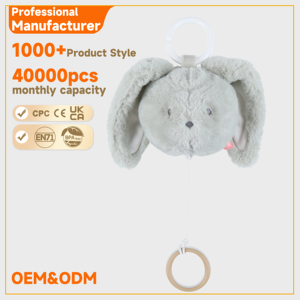 Juguete Musical de Peluche Portátil y Relajante para Cuna, Diseño de Elefante y Conejo con Canciones de Cuna y Luces Suaves, Ayuda para Dormir para Bebés - Product Image 5