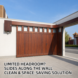 Portes sectionnelles horizontales électriques automatiques en alliage d'aluminium durable, vente en gros d'usine, portes <span class=keywords><strong>de</strong></span> <span class=keywords><strong>garage</strong></span> coulissantes latérales - Product Image 1