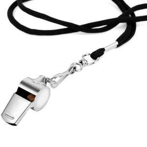 Stainless Steel Whistle Silver Polished Durable For Ball Matches Refereeing Cheerleading Equipment With Lanyard - Product Image 1