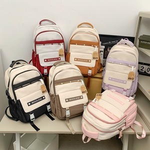 Miaoleqi Student <b>Backpack</b> 15 Inches <b>Large</b> <b>Capacity</b> School Education Unisex Red - Product Image 4