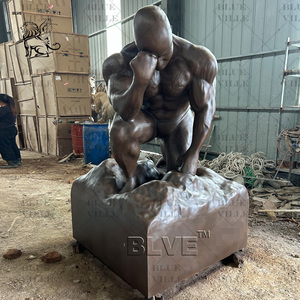 Blve nhà máy tùy biến tập thể dục nghệ thuật cơ bắp người đàn ông bức tượng cuộc sống Kích thước đúc đồng thể hình điêu khắc - Product Image 2